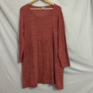 Avenue Red/Pink Sweater Tunic or Dress with Pockets in 18/20